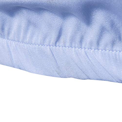 KLGDA Mens Long Sleeve Shirt Cotton Linen Beach Yoga Loose Fit V-Neck Tops Blouse Blue