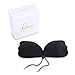 WELOVE Invisible Bra Self Adhesive Bra Strapless Backless Silicone Push-up Bras for Women Black B
