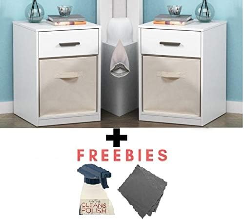 Amazon Com Set Of 2 Nightstand Mdf End Tables Pair Bedroom Table Furniture Multiple Colors Set Of 2 1 Drawer Nightstand White W Freebies Kitchen Dining