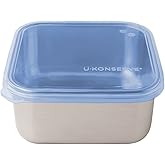 U Konserve Stainless Steel Food Storage Bento Box Container, Leak Proof Silicone Lid Dishwasher Safe - Plastic Free (50oz Blue)