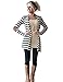 OURS Women's Turndown Neck Long Sleeve Striped Long Tops Cardigan Gray and White X-Large