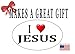 Rogue River Tactical I Love Jesus Sticker Religious Christian Car Decal Bumper Oval