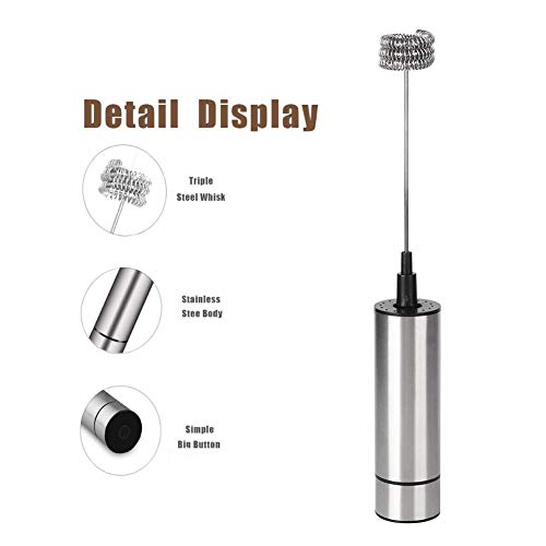 Milchaufschäumer Handheld, Kaffeeaufschäumer Elektrisch für kugelsicheren Kaffee, Matcha, heiÃe Schokolade, Edelstahl – Bild 6