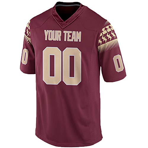 Custom Red Mesh Replica Football Jersey Embroidered Team Name and Your