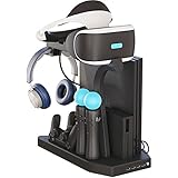 Skywin PSVR Charging Display Stand - Showcase, Cool, Charge, and Display your PS4 VR - Playstation 4 Vertical Stand, Fan, Controller Charger and Hub