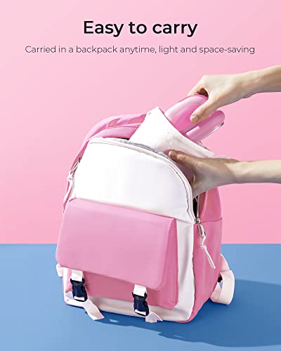 Hiipoo Mini Heat Press Machine for Pressing Small Objects T-Shirts, Shoes, Hats and Heating Transfer, Small Heat Press Portable Iron, 3 Heat Settings (Pink)