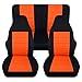 Totally Covers Compatible with 1997-2006 Jeep Wrangler TJ Seat Covers: Black & Orange - Full Set: Front & Rear (23 Colors) 2-Door Complete Back Bench