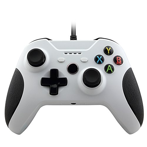 Xbox Ones Wired Controller Dotca RC05 Dual Vibration Controller USB PC Gamepad For Xbox One/ Xbox OneS(White)