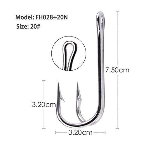 KKAAMYND 50pcs Edelstahl 19# -28# Süßwasser Carbon-Weiß-Köder-Halter Fishhook Angelhaken Set Köderhalter Angelhaken – Bild 8