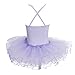 FEESHOW Girls' Gymnastic Camisole Leotard Ballet Dance Dress Tutu Skirt Ballerina Dancing Costumes Lavender 5-6