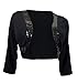 eVogues Plus Size Sequin Trim 3/4 Sleeve Cropped Bolero Shrug