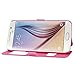 Galaxy S6 Case, EnGive Premium Slim Flip Imitation Leather Cover for Samsung Galaxy S6 G920(Rose)