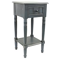 Décor Therapy Simplify One Drawer Square Accent Table, Antique Navy