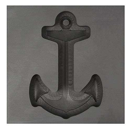 Large - Anchor 3D Graphite Ingot Mold for Precious Metal Casting Gold Silver Copper Melting