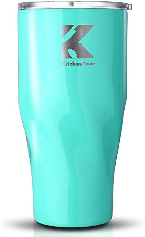KitchenTour 30 oz Stainless Steel Tumbler Insulated Coffee Travel Mug - Teal Blue