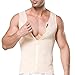 Tulucky Men's Slimming Body Shaper Tank Top Front Zipper Corset Vest (M, skin)