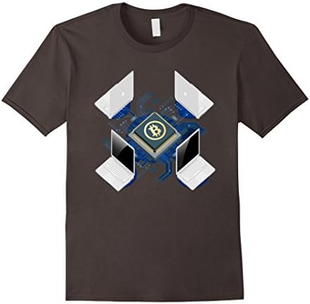 Men's Bitcoin T-Shirt Large Asphalt