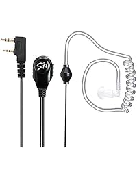 Walkie Talkie auricular MIC 1 pin 2Pin Auricular Tubo Acústico Radio de dos vías micrófono con PTT micrófono para walkie talkie auricular tubo acústico micrófono Negro