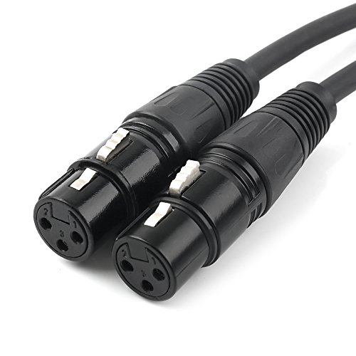 Tisino XLR Y-Splitter Cable, Dual Female XLR to Male XLR Y Cable Balanced Microphone Splitter Cord Audio Adaptor (3 Pin 2 Female to 1 Male)- 1.5 Feet - Thumbnail 7