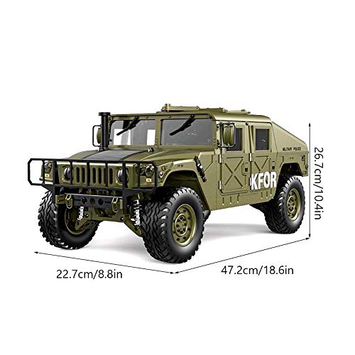DBXMFZW 16CH RC Auto 2,4g Elektrische 4WD Militär Off-Road Fernbedienung Fahrzeug 1:10 Maßstab H1 Simulation 4x4 Militär… – Bild 8