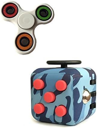 Kkang Anxiety Attention Toy (2 PCS Set) Fidget Cube + 360 Hand Spinner Relieves Stress And Anxiety for Children and Adults