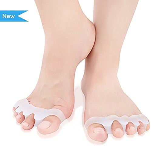 Toe Separators Relevo - Soft Gel Stretchers to Relieve Bunion Pain, Prevent Toe Overlap for Women and Men (1 pair, Off-White)