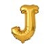 HIHAOXJ 40 Inch Helium Foil Mylar Matte Gold Letter J Balloons