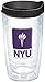Tervis NYU Violets Logo Tumbler with Emblem and Black Lid 16oz, Clear