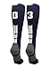 MadSportsStuff Player Id Jersey Number Socks Over The Calf Length Navy and White