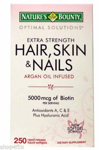 Nature S Bounty Extra Strength Hair Skin Nails 250 Count 5000 Mcg
