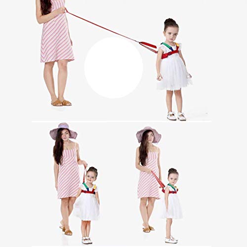 Toddler Leash & Harness for Child Safety,2 in 1 Anti Lost Wrist Link Baby Walking Harness for 0-5 Years Kids (Blue&Red)