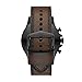 Fossil Q Men's Nate Stainless Steel and Leather Hybrid Smartwatch, Color: Black, Brown (Model: FTW1159)