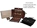 DECOLUXE Jewelry Travel Organizer for Storing Rings, Necklaces, Earrings and Bracelets (Brown)