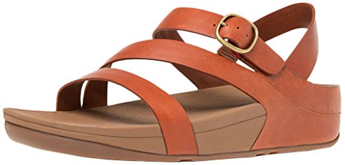 FitFlop Women's The Skinny Z-Cross Sandal Dark Tan Sandal