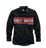 Harley-Davidson Men's Classic Chest Stripe Long Sleeve Woven Button-Down Shirt