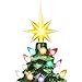 Best Choice Products 9.5in Pre-Lit Hand-Painted Ceramic Tabletop Christmas Tree Holiday Decor w/Multicolored Lights, 3 Star Toppers - Green