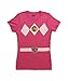 Power Rangers Pink Costume Juniors Fuschia T-Shirt Tee (X-Large)