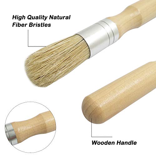 Set of 4 Coffee Grinder Cleaning Brush and Measuring Scoop, DaKuan Natural Wood & Bristles Coffee Brush, 2 Sizes Stainless Steel Coffee Measuring Spoon - Thumbnail 2