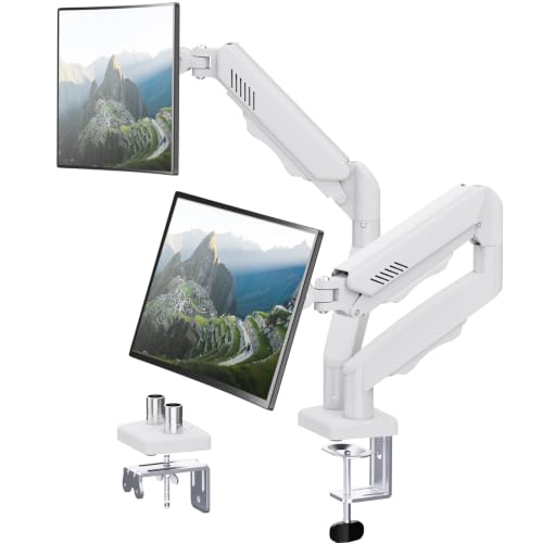 ELIVED Monitor Halterung 2 Monitore weiß für 13-32'' Bildschirme 9kg/Arm