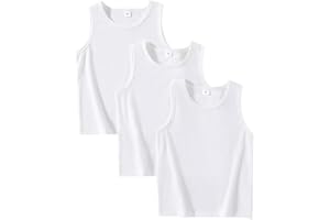 Nivne Tco Toddler Boy Round Neck Tank Tops-Solid Color Undershirt-3 Piece Little Boys Casual Summer Clothing Set Size (3-7T)