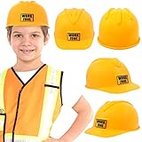 Anapoliz Kids Construction Hat | Yellow, Plastic Childrens Hard Hat | Toy Construction Worker Helmet for Kids | Dress Up, Costume, Child Party Hat | Safety, Engineer Hard Plastic Cap