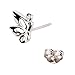 Keyzone Enchanting Hot 1pair Womens Sterling Silver Butterfly Wing Earrings Fascinating
