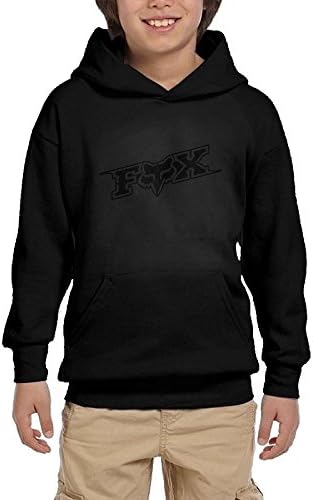 YUooki Youth Fox Racing Logo Hooded Sweatshirt Hoodie With Pocket