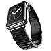 for Apple Watch Band Black 42MM/44MM Stainless Steel Strap Wristband for Replacement iWatch Strap with Comfortable Durable Folding Metal Clasp Classic Buckle Wrist Watch Strap,Updated Version