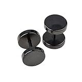 Zysta Pair Black Barbell Screw Stainless Steel