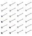 Jstyle 22G 120 Pcs Stainless Steel Nose Studs Rings Piercing Pin Body Jewelry 1.5mm