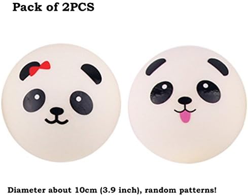 Yeng Pack of 2 Jumbo Kawaii Slow Rising Panda Bread Bun Squishy Toy Charms Cell Phone Bag Strap Pendants