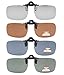 Eyekepper Flip-up Clip-on Sunglasses Polarized 60x43 MM 4-Pack Metal Glasses Clip