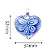 BodyJ4You 6PC Heart Pendant Glass Floral Necklace Glow in the Dark Glitter