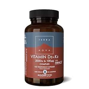 Terranova Vitamin D3 + K2 Complex – 2000iu & 100mcg – 100 Vegicaps